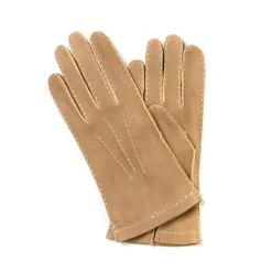 Sand-Colored Gloves "Offizier" Made Of Deerskin