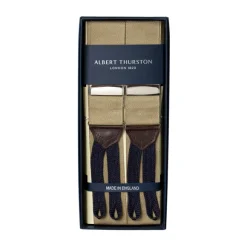 Sand-Colored Suspenders "Rigid Plain" To Button