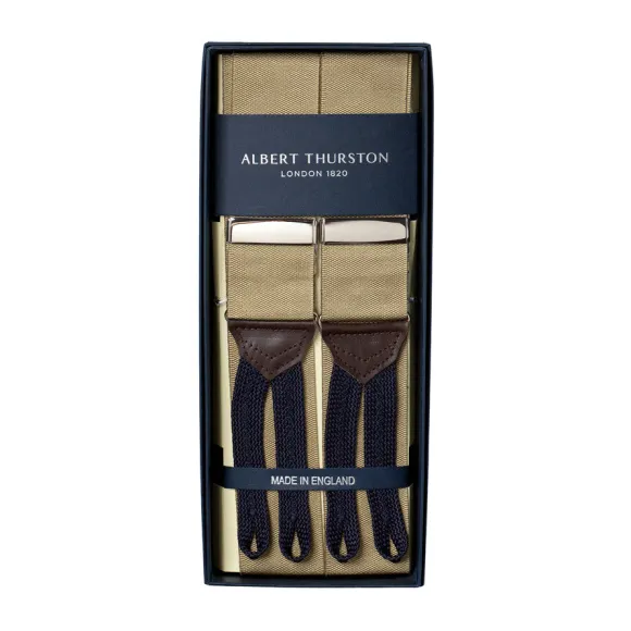 Sand-Colored Suspenders "Rigid Plain" To Button