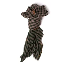 Scarf "Bareilly" Made Of Finest Hand Embroidered Pashmina Cashmere - P