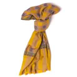 Scarf "Gorakhpur" Made Of Finest Hand Embroidered Pashmina Cashmere -
