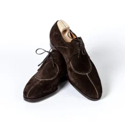 Serie! Derby "French Norwegian" Made Of Dark Brown Suede