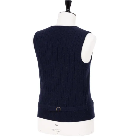 Settefili X Mj: Knitted Vest "Gilet Maglia Sartoriale" In Wool And Cas