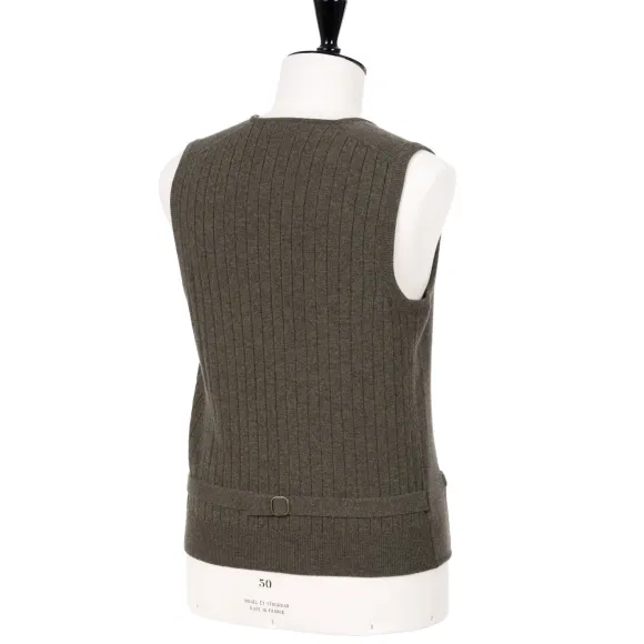 Settefili X Mj: Knitted Vest "Gilet Maglia Sartoriale" In Wool And Cas