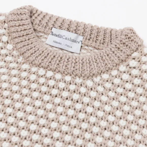 Settefili X Mj: Sweater "Motivo A Perline" In Pure Merino Wool