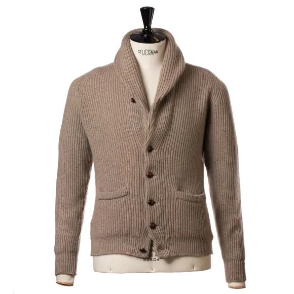 Shawl-Collar Cardigan "Shawl-Windsor" Made Of Pure Scottish 6 Ply Cash