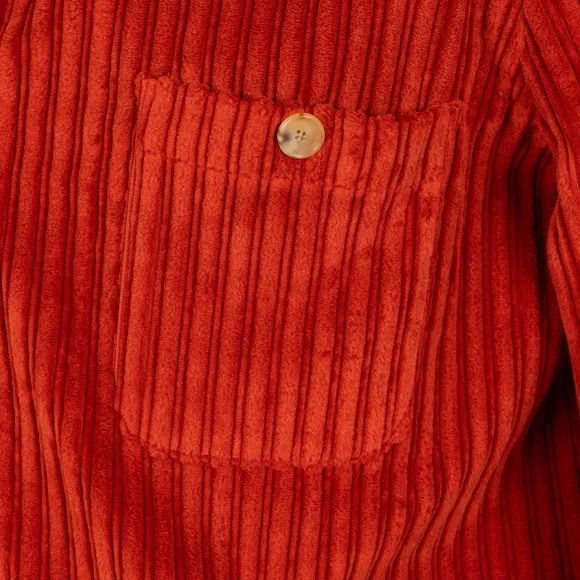 Shirt Jacket "Cervinia" From A Washed Cotton Corduroy - Handmade