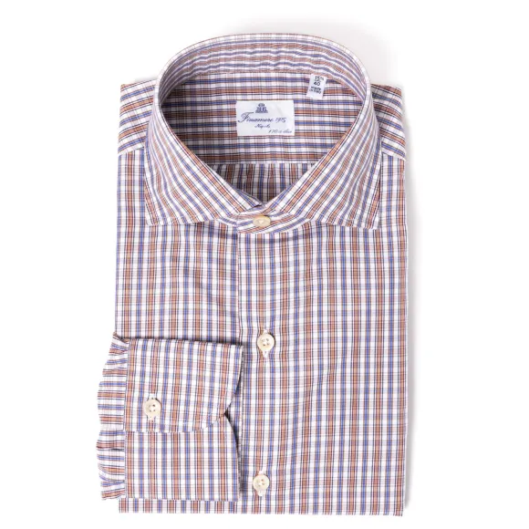 Shirt "Scacchi Reali" In Finest Alumo Cotton - Collo Eduardo