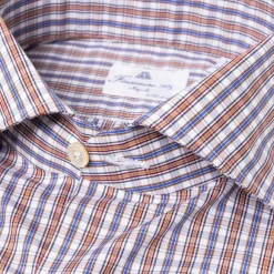 Shirt "Scacchi Reali" In Finest Alumo Cotton - Collo Eduardo
