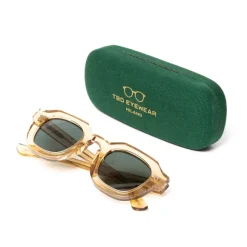 Sonnenbrille "Juta Champagne" Mit Grunen Glasern - Handarbeit