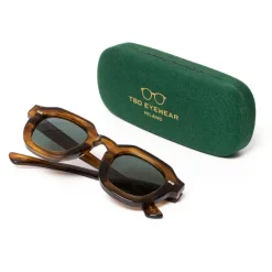 Sonnenbrille "Juta Earth" Mit Grunen Glasern - Handarbeit