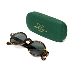 Sonnenbrille "Oxford Dark Havana" Mit Grunen Glasern - Handarbeit