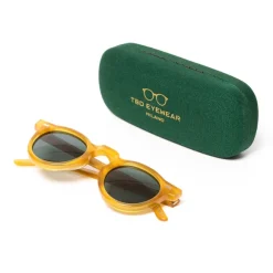 Sonnenbrille "Welt Honey" Mit Grunen Glasern - Handarbeit