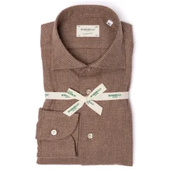 Sport Shirt "Houndstooth" In Soft Cotton Flannel - Linea Passion