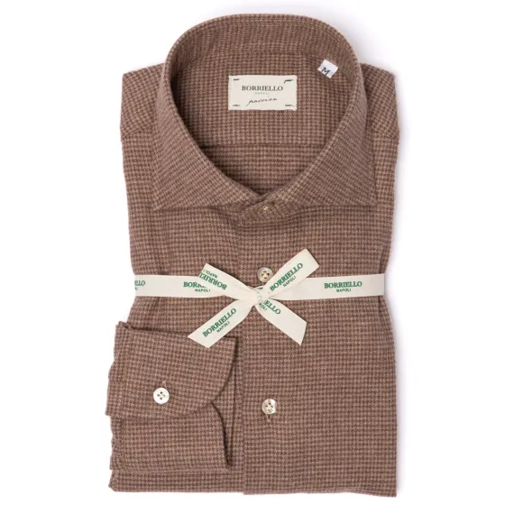 Sport Shirt "Houndstooth" In Soft Cotton Flannel - Linea Passion