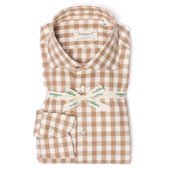Sports Shirt "Cash-Vichy" In Fine Luxury Flannel - Linea Passion