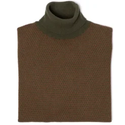 Square-Jacquard Merino Wool And Cashmere Turtleneck Sweater - 1 Ply Ca