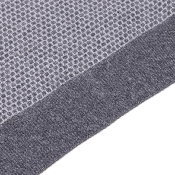 Square-Jacquard Merino Wool And Cashmere Turtleneck Sweater - 1 Ply Ca