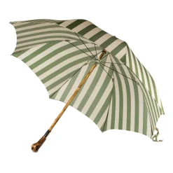 Striped Beach Umbrella "Picknick" With Chestnut Handle