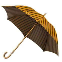 Striped Cane Umbrella "Lord" With Handle In Ash Wood Nature - Purely H
