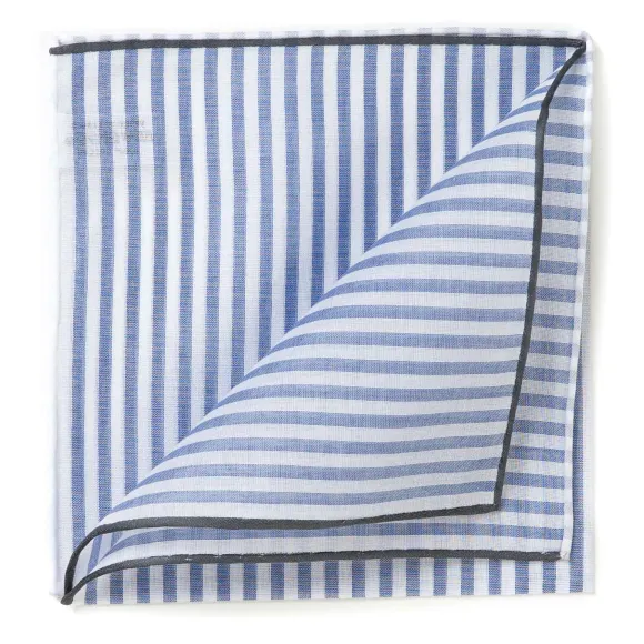 Striped Pocket Square "Buren Ii" Made Of Finest Cotton