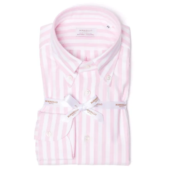 Striped Pure Cotton Sports Shirt "New Ivy-League" - Linea Passion