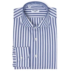 Striped Shirt "Multipla Righe" In Fine Cotton Twill From Carlo Riva -