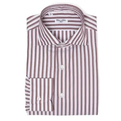 Striped Shirt "Multipla Righe" In Fine Cotton Twill From Carlo Riva -