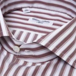 Striped Shirt "Multipla Righe" In Fine Cotton Twill From Carlo Riva -