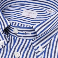 Striped Shirt "Stile Inglese" With Button Down And Sport Cuff - Handma