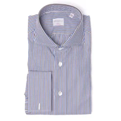 Striped Shirt "Stile Londra" With Double Cuff - Handmade