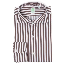 Striped Sports Shirt "Strisce Dei Borboni" In Pure Cotton - Collo Simo