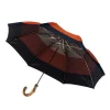 Striped Telescopic Umbrella "Multicolore" With Bamboo Handle