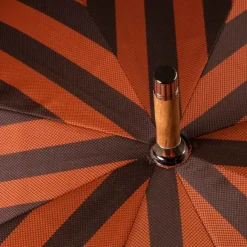 Striped Umbrella "Lord" With Wooden Handle Made Of Bamboo