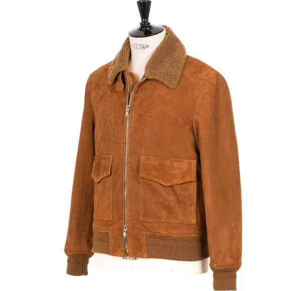 Suede Leather Jacket "Aviatore" - Lamb Suede