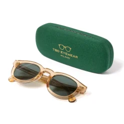 Sunglasses "Donegal Champagne" With Green Lenses - Handmade
