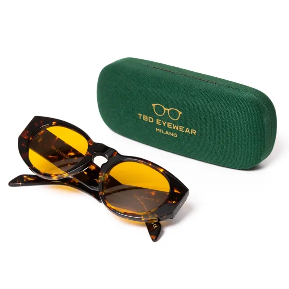 Sunglasses "Madras Havana" With Saffron Lenses - Purely Handcrafted
