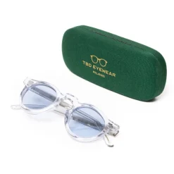 Sunglasses "World Transparent" With Light Blue Lenses - Purely Handcra