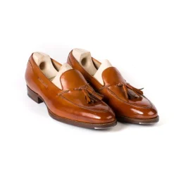 Tassel Loafer Made Of Cognac-Colored Calfskin - Purely Handcrafted