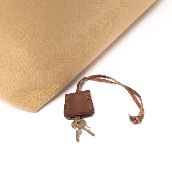 Travel Bag "Happy Weekend" Made Of Cotton Canvas And Saddle Leather -