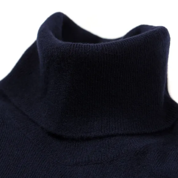Turtleneck Jumper Made Of Merino Wool And Cashmere - 1 Ply Cashmere Bl