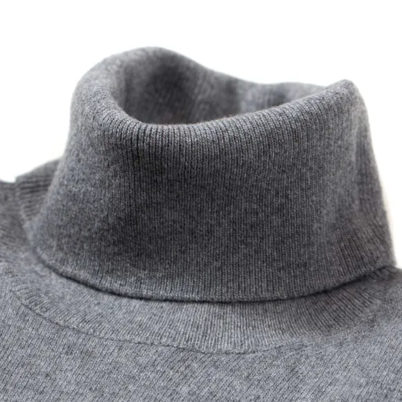 Turtleneck Jumper Made Of Merino Wool And Cashmere - 1 Ply Cashmere Bl