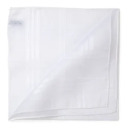 White Patterned Cotton Handkerchief "Renaissance"