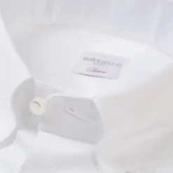 White Shirt "Royal Oxford" With Button-Down Collar And Barrel Cuffs -