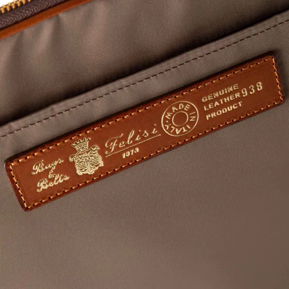 Zip-Case "Notebook" Made Of Felisi Nylon And Saddle Leather